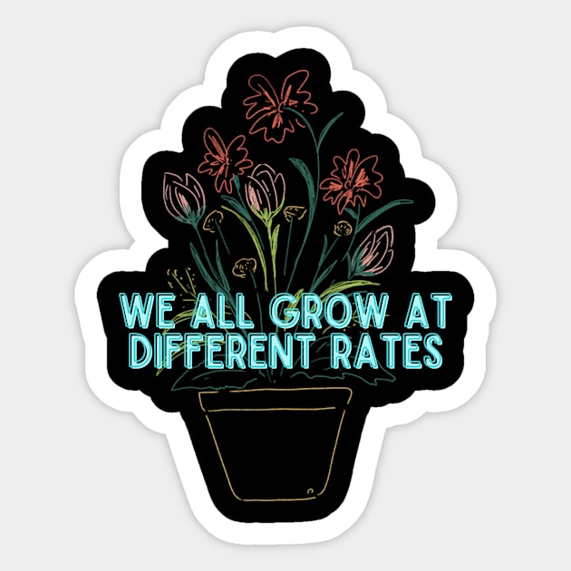 Growth Mindset Flowers- Teacher Shirt Sticker by ChaneyAtelier